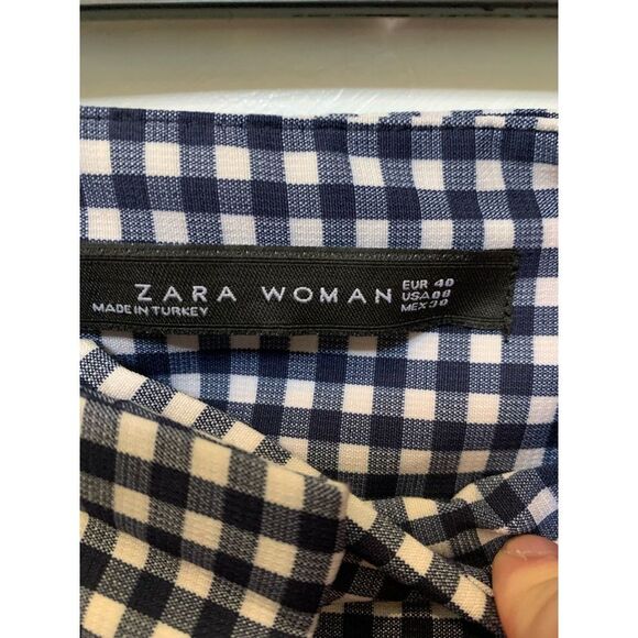 Zara Women Graham Business Pants Blue and White - Picture 5 of 7